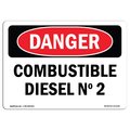 Signmission OSHA Danger Sign, #2 Diesel Fuel Spanish, 10in X 7in Decal, 7" H, 10" W, #2 Diesel Fuel Spanish OS-DS-D-710-LS-1120